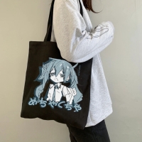 Эко сумка шоппер аниме Kawaii №2 с принтом  39х34 см (Черный)