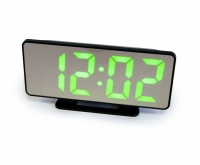 Часы настольные электронные с будильником и термометром (зеркальные)