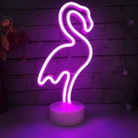 Фото Неоновый ночник-светильник Фламинго LED для комнаты