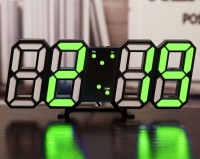 Светодиодные цифровые часы Black оclock (зеленые цифры)