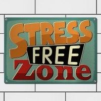 Табличка интерьерная металлическая Stress free zone