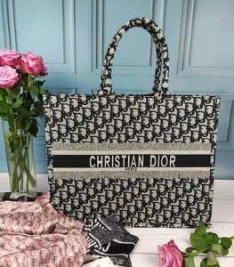 Сумка шоппер женская в стиле Christian Dior ( темно-серая )