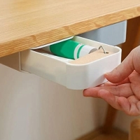 Скрытый ящик-тумбочка для хранения канцелярии и кухонных принадлежностей под столом 21см