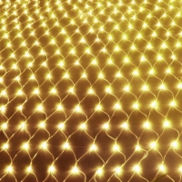Гірлянда світлодіодна сітка 160 LED, білий шнур 1,5х1,5 м (Золото)