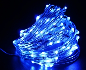 Garland led dew on batteries 10 m, 100 LED (Blue)