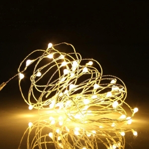 Garland LED dew on batteries 5 m, 50 LED (Yellow)