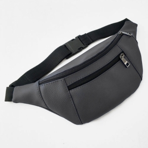 Belt bag made of eco-leather, banana (gray)