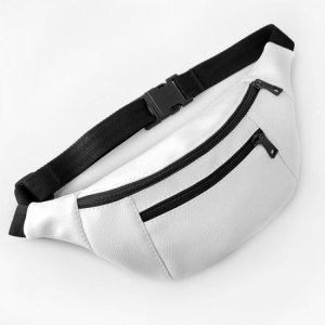 Belt bag made of eco-leather, banana (white)
