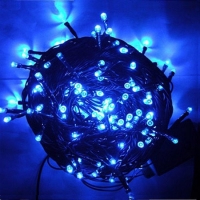 Гирлянда светодиодная 300 LED, черный шнур, (синий)