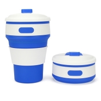 Collapsible Collapsible Silicone Cup 350ml Blue