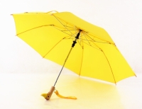 Зонт с деревянной ручкой голова утки (Желтый)