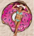 Пляжный коврик Пончик розовый (Donut) 140 см