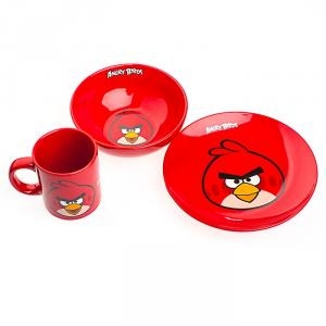 Детский набор посуды Angry Birds красный