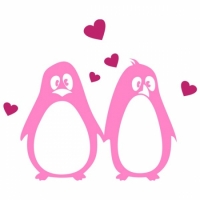 Интерьерная Наклейка Penguins in Love