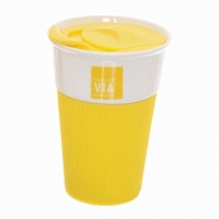 Керамическая чашка с крышкой Желтая VIA STARBUCKS