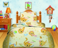 Комплект постельного белья полуторный Кошки-мышки Усатый-полосатый