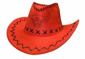 Ковбойская шляпа с орнаментом красная