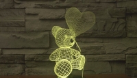 3D ночник Мишка с воздушным шариком
