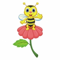 Наклейка Детская Bee on a Flower