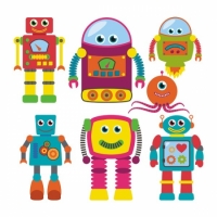 Наклейка Детская Robots
