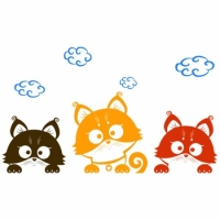 Наклейка Детская Three Kittens