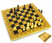 Нарды+шахматы из бамбука 29см доска
