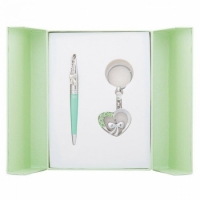 Подарочный набор ручка и брелок Амина зеленый