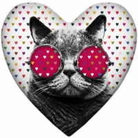 Подушка-сердце кот
