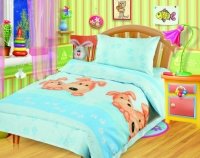Постельное белье для детей в детскую кроватку Непоседа Собачки голубые
