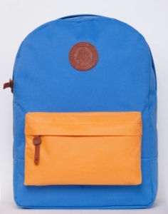 Рюкзак GiN Bronx голубой с оранжевым карманом