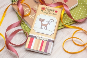 Шоколадная плитка Happy Birthday cat