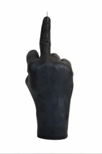 Свеча черная в виде руки Средний палец
