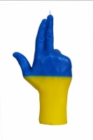 Свеча в виде руки GUN флаг Украины