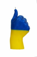 Свеча в виде руки Like флаг Украины