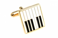 Запонки Клавиши рояля gold