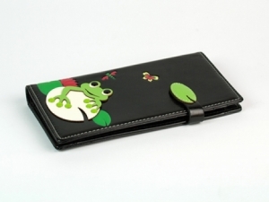 Женский кошелек с жабкой черный