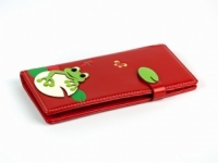 Женский кошелек с жабкой красный