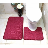 Набор 3Д ковриков в ванную комнату Камушки 2 шт бордо
