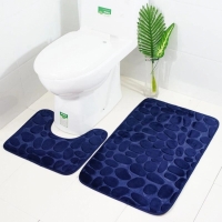Набор 3Д ковриков в ванную комнату Камушки 2 шт синий