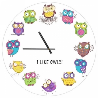 Часы настенные круглые, I like owls 36 см