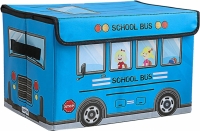 Ящик Пуф короб складной ящик для игрушек Save Box Автобус синий