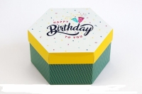 Подарочная коробка Шестигранная C днем рождения 20*17*10 см