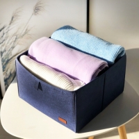 Органайзер для вещей, полотенец и постельного белья 30х30х20 см (Синий)