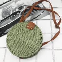 Плетенная сумка из соломы 18 см (Зеленый)