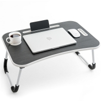 Портативный складной столик для ноутбука и планшета (черный) с ручкой