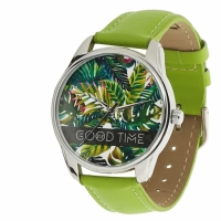Часы Наручные Пальмовые Листья Green