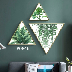 Модульная треугольная картина 3 в 1 Бамбуковые Листья