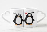 Парные чашки для влюбленных в виде сердца Mr&Mrs