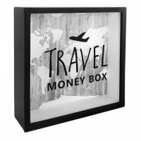 Фото Деревянная копилка для денег Travel money box (самолет)