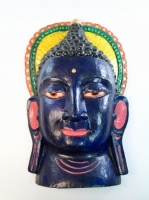 Этническая маска Будда 36 см синяя
